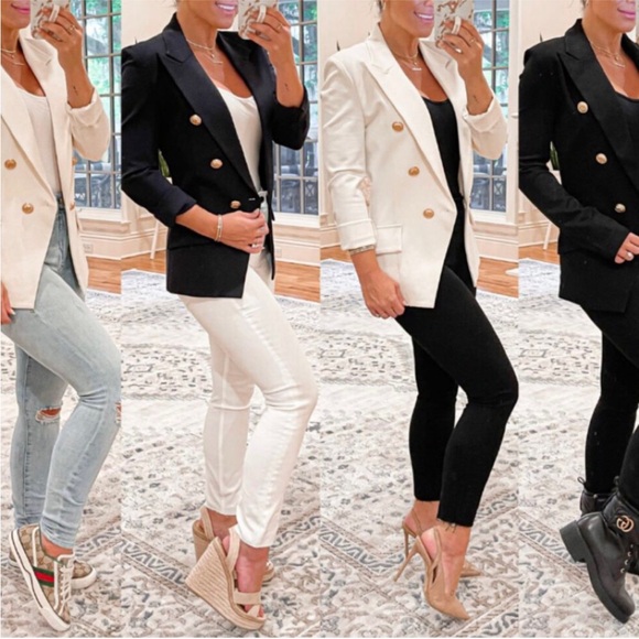 Attitude Unknown Women's Metallic Button Blazer Small - Picture 10 of 12